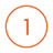 orange icon of the number one